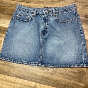 Vintage Y2K Ralph Lauren Polo Jeans Co Denim Mini Skirt Women's Size 6 Blue 100%